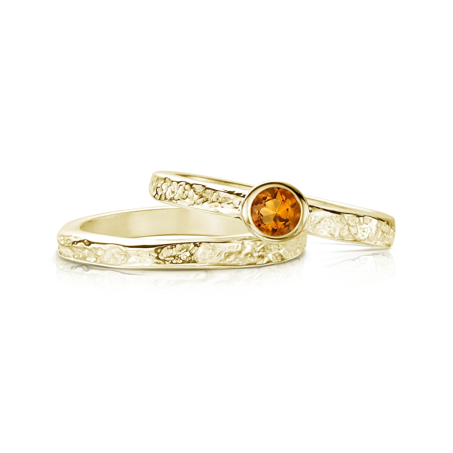 Matrix Citrine Ring Set In 9ct Yellow Gold 3 Matrix Citrine Ring Set In 9ct Yellow Gold