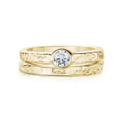 Matrix Diamond Ring Set In 9ct Yellow Gold