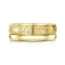 Ogham Ring Set In 9ct Yellow Gold