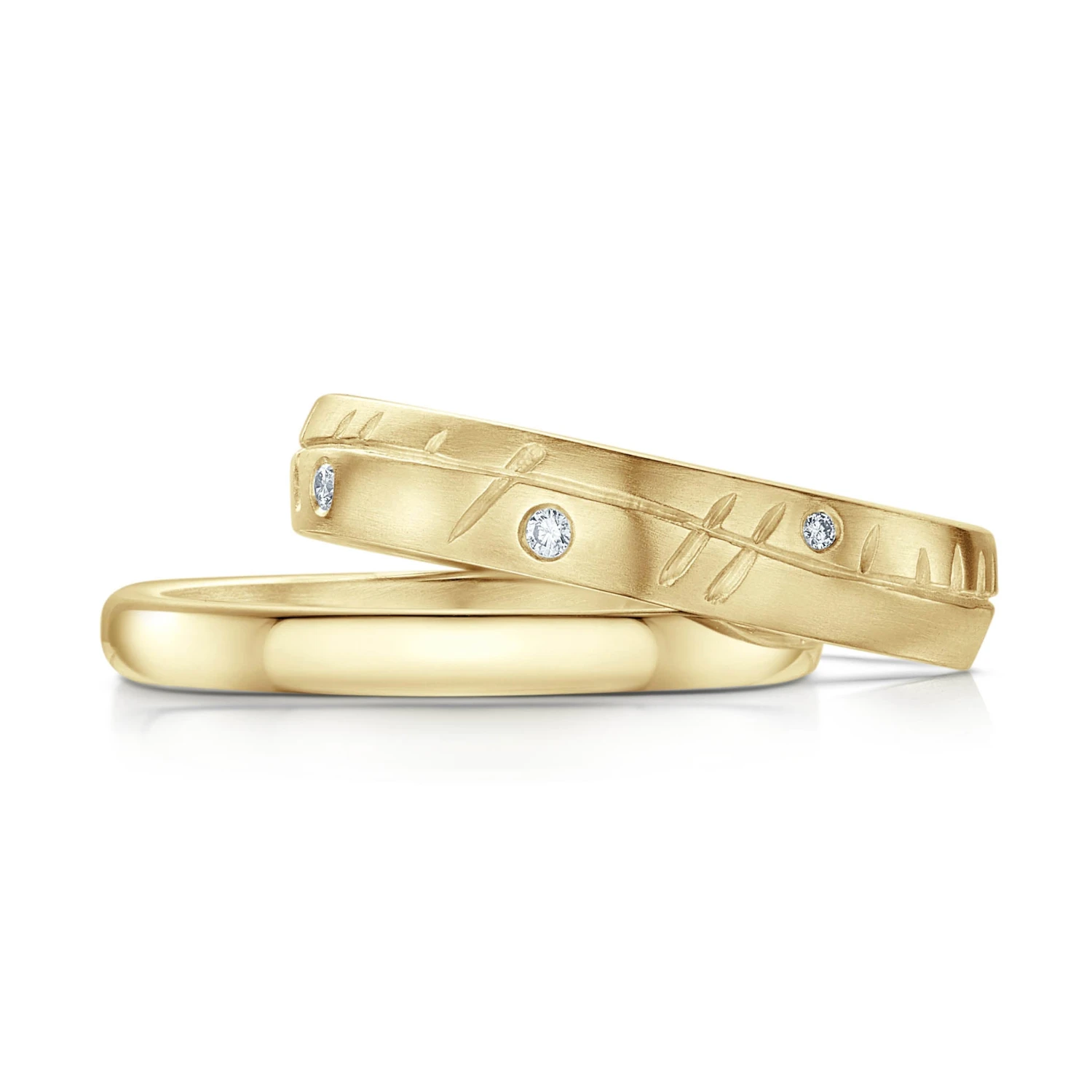 Ogham Ring Set In 9ct Yellow Gold 4 Ogham Ring Set In 9ct Yellow Gold - Image 2