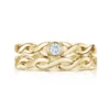 Celtic Twist Solitaire Ring Set In 9ct Yellow Gold -Outlet Jewel Orix Store SET 9Y DR173 R174 face