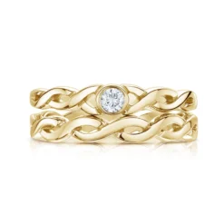 Celtic Twist Solitaire Ring Set In 9ct Yellow Gold