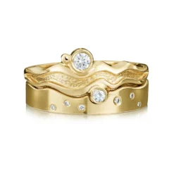 Diamond River Ripples Ring Set In 9ct Yellow Gold