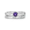Matrix Amethyst Ring Set In Sterling Silver -Outlet Jewel Orix Store SET AMY SR0215 R0215 face1