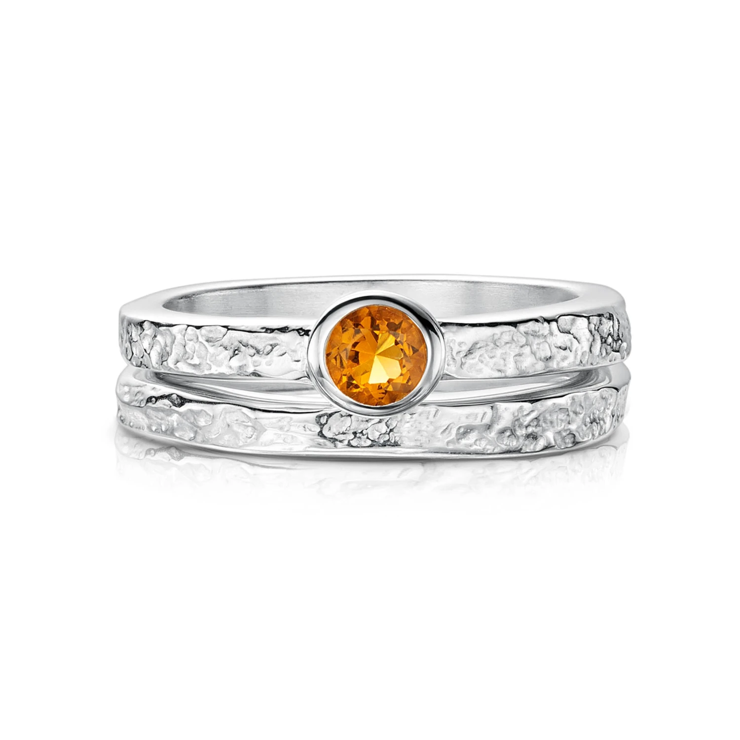 Matrix Citrine Ring Set In Sterling Silver 4 Matrix Citrine Ring Set In Sterling Silver - Image 2