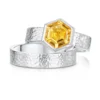 Honeycomb 8mm Citrine Ring Set In Sterling Silver -Outlet Jewel Orix Store SET CIT SRX280 RX280 face