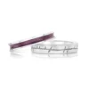 Halo ‘Pink’ Enamel & Ogham Sterling Silver Ring Set -Outlet Jewel Orix Store SET ER121 PINK R099 face