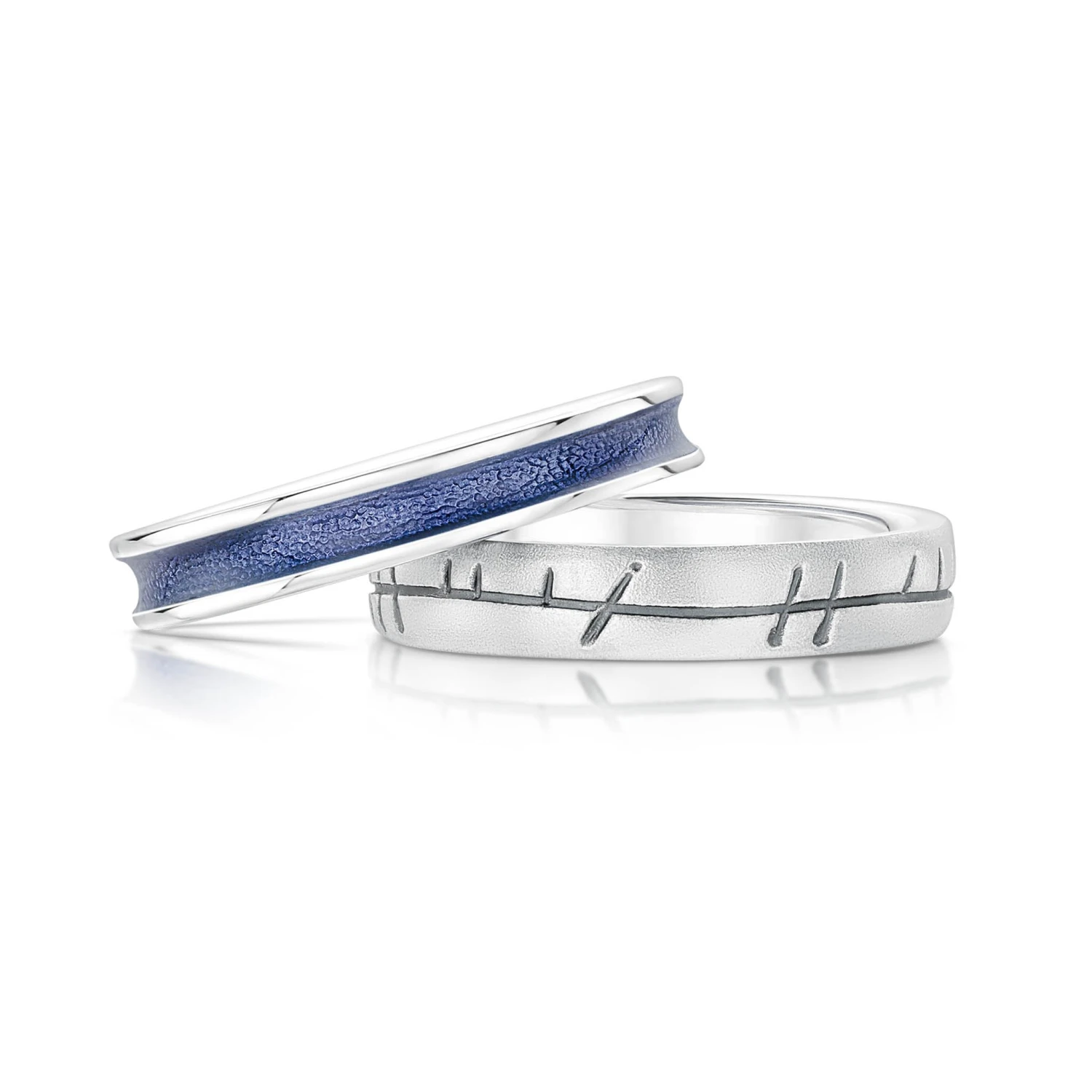 Halo ‘Purple’ Enamel & Ogham Sterling Silver Ring Set 3 Halo ‘Purple’ Enamel & Ogham Sterling Silver Ring Set