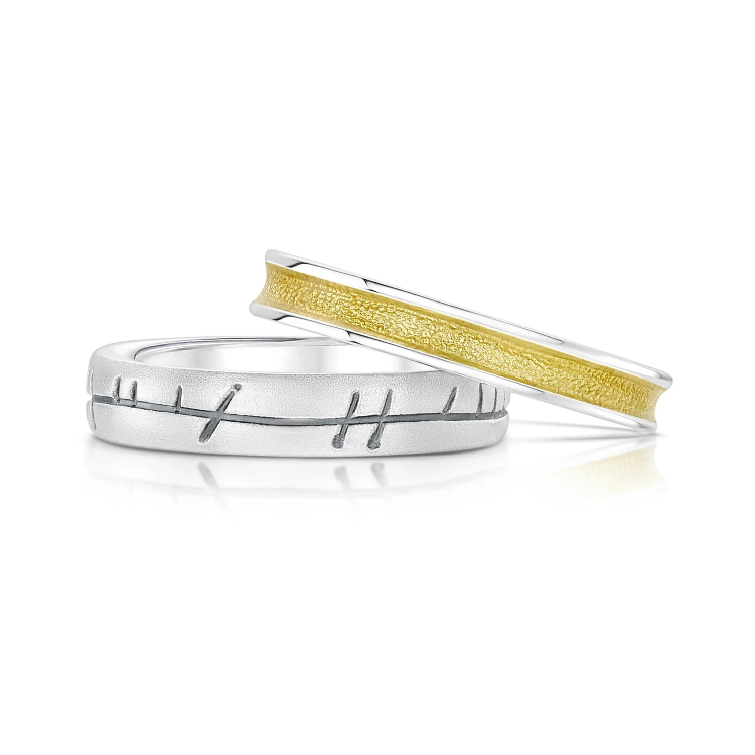 Halo ‘Yellow’ Enamel & Ogham Sterling Silver Ring Set 3 Halo ‘Yellow’ Enamel & Ogham Sterling Silver Ring Set