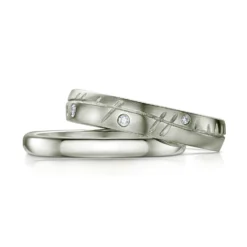Ogham Ring Set In Platinum