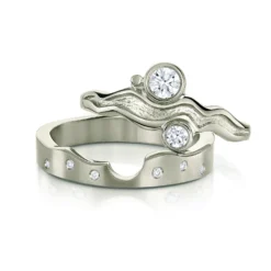 Diamond River Ripples Dress Ring Set In Platinum
