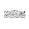 Celtic Twist 3mm Cubic Zirconia Ring Set In Sterling Silver