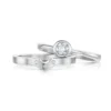 Cubic Zirconia Arch 4mm Solitaire Ring Set In Sterling Silver -Outlet Jewel Orix Store SET SR179 SR0179 face2