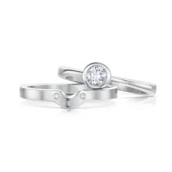 Cubic Zirconia Arch 4mm Solitaire Ring Set In Sterling Silver