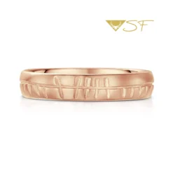 Ogham 4mm Oval Court Ring In 18ct Rose Scottish Gold