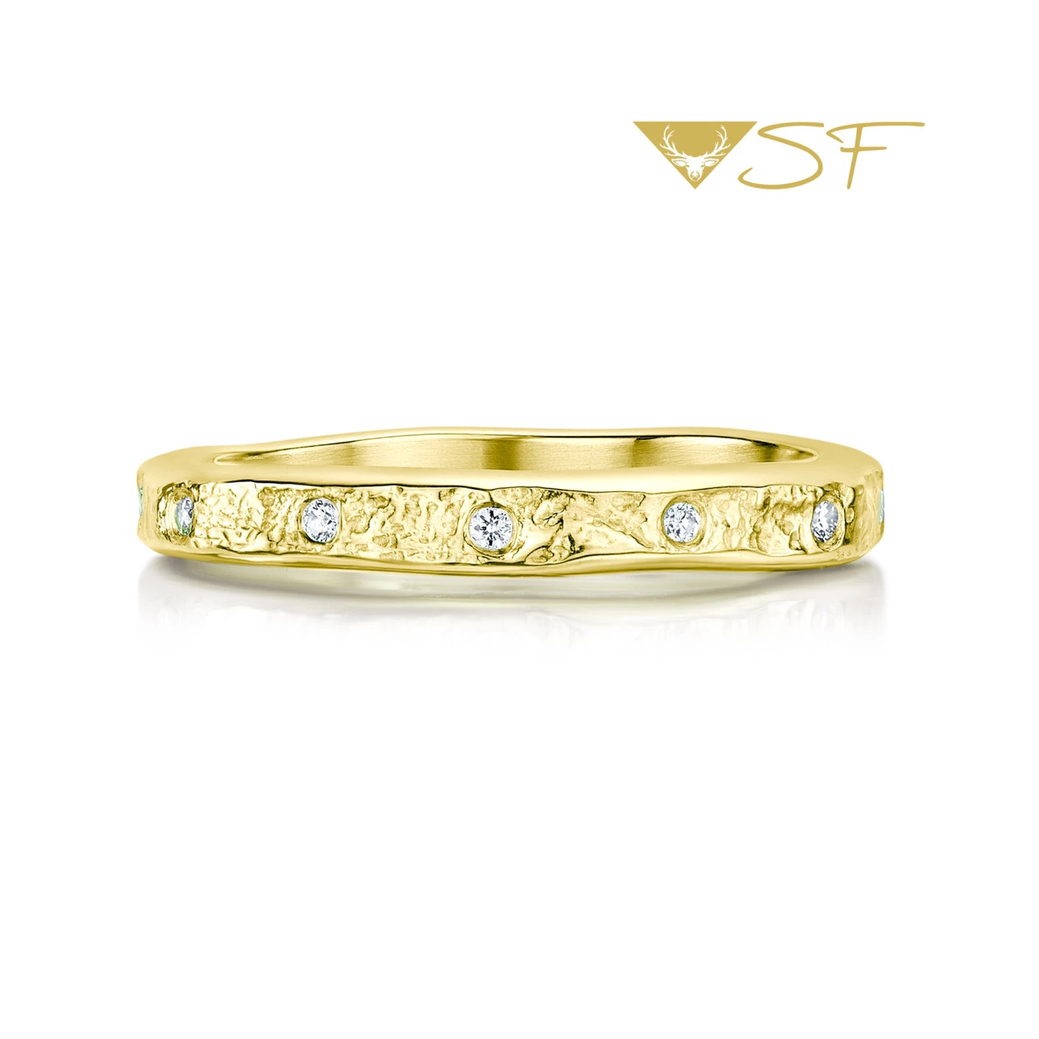 Matrix 12-Diamond Band In 18ct Yellow Scottish Gold 3 Matrix 12-Diamond Band In 18ct Yellow Scottish Gold