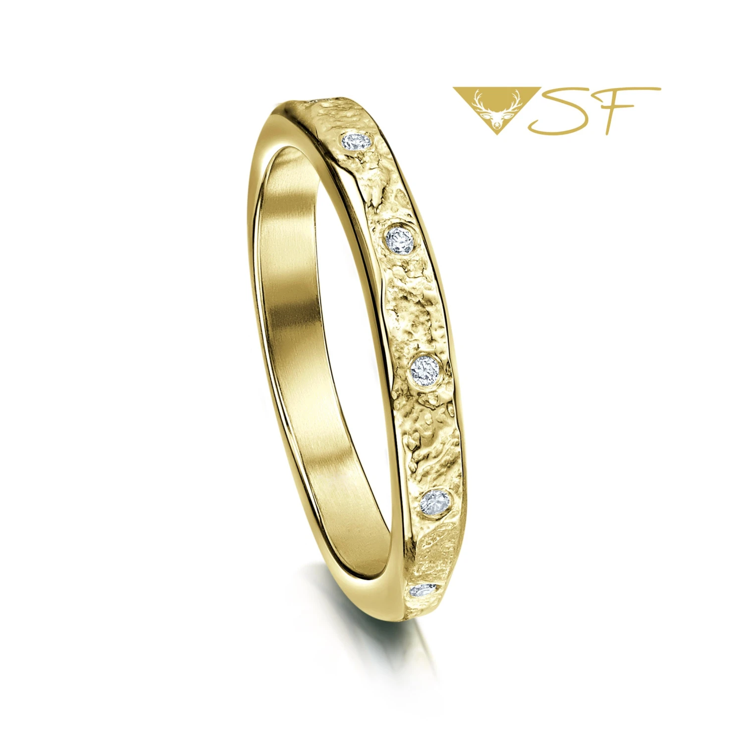 Matrix 12-Diamond Band In 18ct Yellow Scottish Gold 4 Matrix 12-Diamond Band In 18ct Yellow Scottish Gold - Image 2