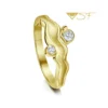 River Ripples 3mm & 2mm Diamond Engagement Ring In 18ct Yellow Scottish Gold -Outlet Jewel Orix Store SG18Y DR88 upright