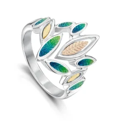 Seasons Gold Leaves Ring In Spring Enamel