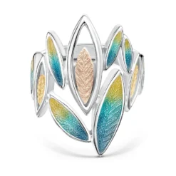 Seasons Gold Leaves Dress Ring In Summer Enamel -Outlet Jewel Orix Store SYR ERX265 SUMER face