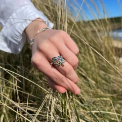 Wild Grasses Moonstone & CZ Ring In Meadow Enamel 13 Wild Grasses Moonstone & CZ Ring In Meadow Enamel -Outlet Jewel Orix Store WildGrassesRing1